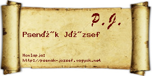 Psenák József névjegykártya